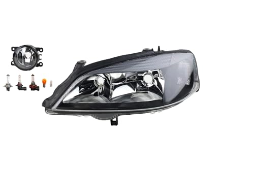 Johns, Phare halogène avant pour Opel Astra G 02/1998-01/2005 H7 HB3 gauche + phare antibrouillard + ampoule