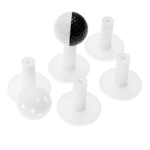 Muxsam Golf Rubber Tee Holder, 5-Pack 2" Golf Mat Tees For Indoor Outdoor Practice Driving Range Mats (White) #TOP2