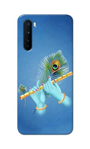 Image of PRINTFIDAA Printed Hard Back Cover Case for OnePlus Nord 5G - 2020 Model | OnePlus Nord 1 Back Cover (Flute in Krishna Hands) -112