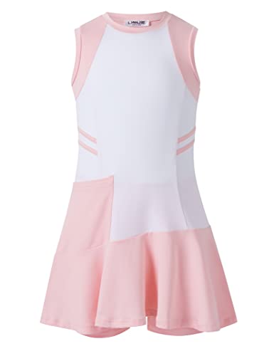 LIONJIE Vestidos de golfe para meninas, sem mangas, conjuntos atléticos, esportes escolares com shor