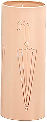 Porte-parapluies rond en métal rose au design épuré pour entrée chic