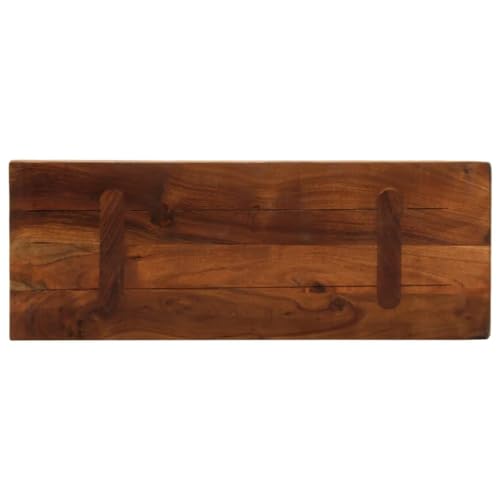 Tablero de mesa rectangular de madera maciza recuperada de 70 x 20 x 3,8 cm 8