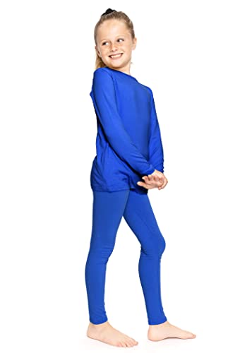 Image of STRETCH IS COMFORT Girls 2 Piece Hoodie Short Sleeve Long Sleeve Crew Neck Top and Leggings Set Kids Thermals Underwear Set