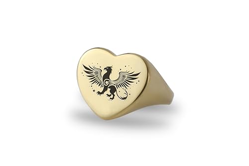 Bague griffon en or 14k polie à la main une chevalière d'exception