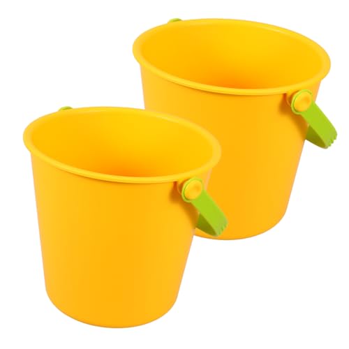 ibasenice 2 Piezas Jugar Arena con Juguetes para . Juguete De Caja De Arena para Cubo De Arena Cubos De Playa Portátiles Cubos De Hielo Cubos De Playa De Arena El Plastico Yellow