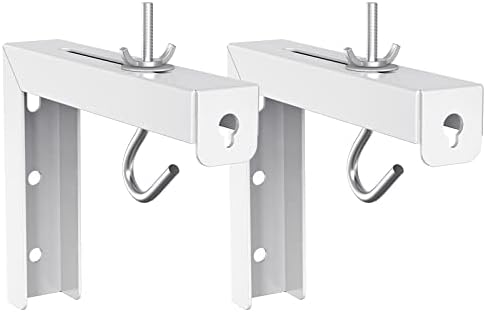 WALI Universal Projector Screen Ceiling Mount, Wall Hanging Mount L-Brackets, 6 inch Adjustable Extension with Hook Kit, Perfect Projector Screen Placement Hold up to 66 lbs (PSM001-W), White