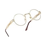 RANHUU Steampunk Round Glasses for Men and Women John Lennon Glasses Quavo Circle Metal Frame...