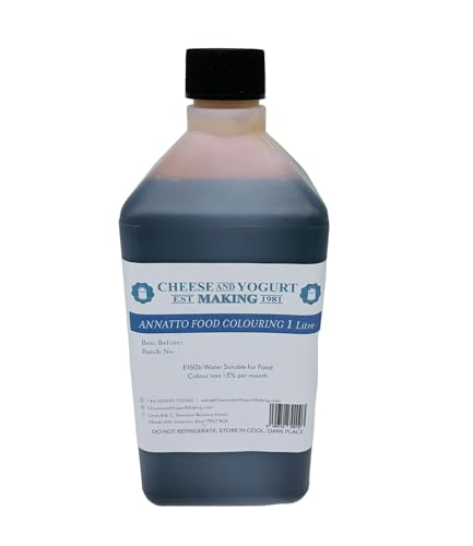 Annatto Food Coloring, Bright Yellow Natural Dye for Cheesemaking, Highly Concentrated Dropper Bottles for Precision - 1L