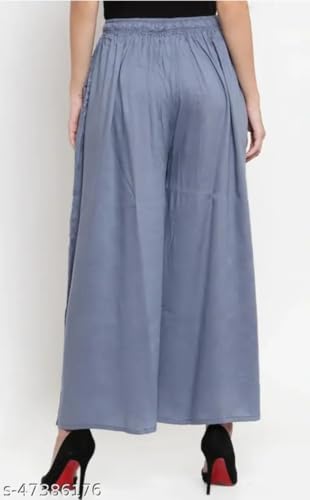 Image of Women's Jumbo Combo Palazzo | Extra Wide Leg Flared Ethnic Trousers | Pack of High Waist Relaxed Fit Palazzos for Women | Stylish Plain Solid Color Bottom Wear for Kurti & Tops | Jumbo Value Pack