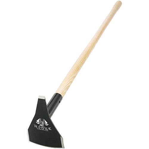 Rogue Hoe 5.5 Inch Steel Triangle Blade Fire Line Hoe with Ash Wood Handle