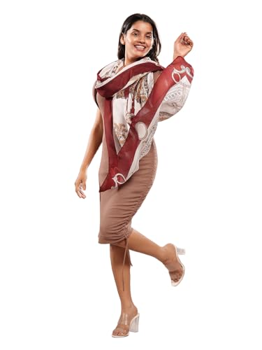 Image of Viscose Scarf for Women | Lightweight & Long | Stole for Women - Stylish Design | Neck Scarf, Hair Scarf, & Head Scarf for Women & Girls | All Season Accessory