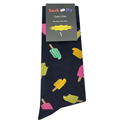 Popsicle Dress Socks Funny Novelty Crazy Fun Design Men Size 8-12 Cotton Casual Crew Colorful Funky Fancy Socks Gift for Men4