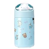 TUMPETY Cartoon Water Bottle Cute Anime Thermos Mug Adorable Insulated Bottle Portable Thermal Travel Mug Kawaii Hot&Cold Water Cup (blue)