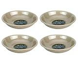 JapanBargain, Set of 4 Melamine Soy Sauce Dishes β Dipping Bowls for Condiments & Sushi β Break-Resistant Saucers for Soy, Wasabi, Ginger, Vinegar, Oil β Speckled Rustic Japanese-Style Motif