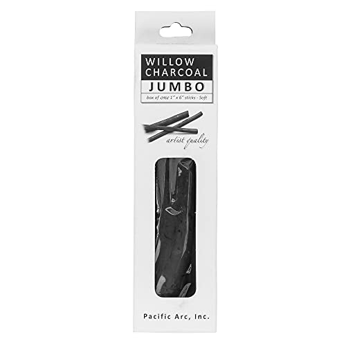 Pacific Arc Large Willow Charcoal Stick Soft Black Willow Charcoal for Sketching and Drawing