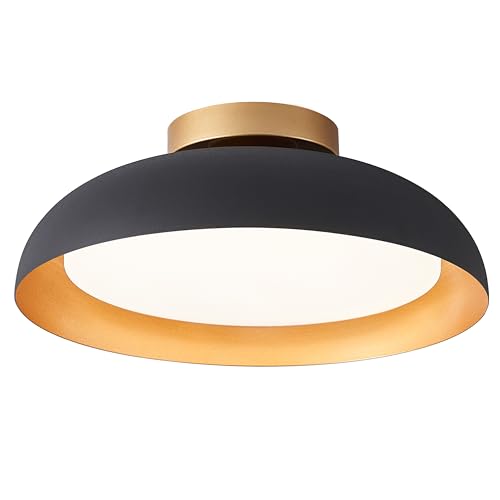 Image of Bargeni Flush Mount Ceiling Light,Mid Century Black&Gold Fixture,5CCT
