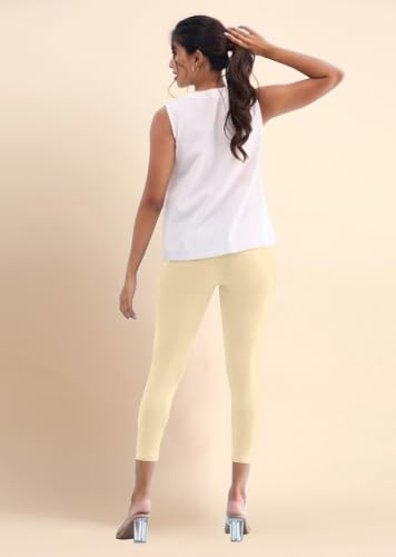 Image of TRENDMALLS Women's Microfiber Elastane Stretch Soft Cropped Leggings with Ultrasoft Waistband for Women