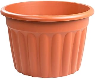 Large Round Plant Pot Outdoor Garden Vegetable Fruit Flower Herb Tree Plastic Planter (20 Litre, Terracotta)
