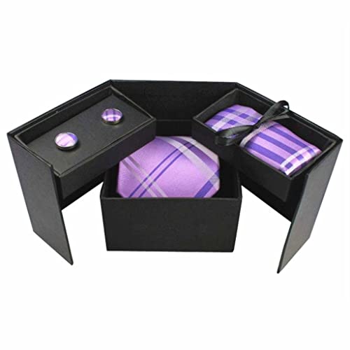 Set de corbata con gemelos y caja de regalo para hombre