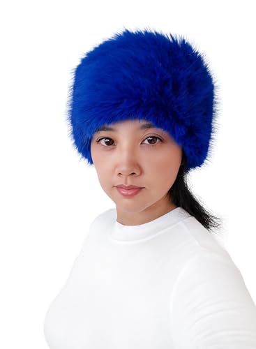 Lina & Lily Women's Winter Headband Head Ear Warmer Long Pile Faux Fur (Royal Blue) - Image 2