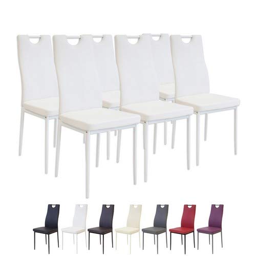 Albatros 2915 Salerno Set di 6 sedie da Pranzo, Bianco