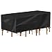 INMUA Bache Table Jardin, Rectangulaire Housse Table de Jardin Imperméable, Anti-UV, 420D Oxford Tissu Housse de Table Chaise Meubles de Jardin Extérieure (213x132x72cm)