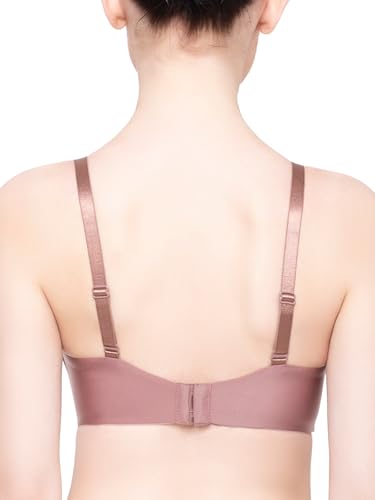 Image of Triumph T-Shirt Bra For Women Wired Padded Body Make-Up Series Seamless Everyday Lingerie Lycra Xtra Fine Breathable Fabric Second-Skin Smooth 3 /4 Cup Support Invisible Underwire Pack Of 1
