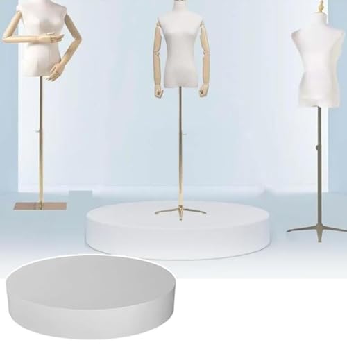 Présentoir rond blanc 30x20 cm pour chaussures et mannequins
