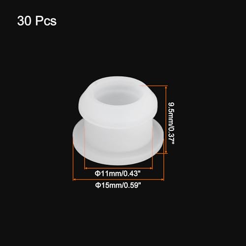 Image of MECCANIXITY Silicone Snap in Locking Hole Plugs Rubber Panel Seal Cover Flush Type Panel Round for Kitchen Rubber Bulkheads Waterproof Sealing Plugs 11mm /0.43 Inch Dia Transparent,Pack of 30