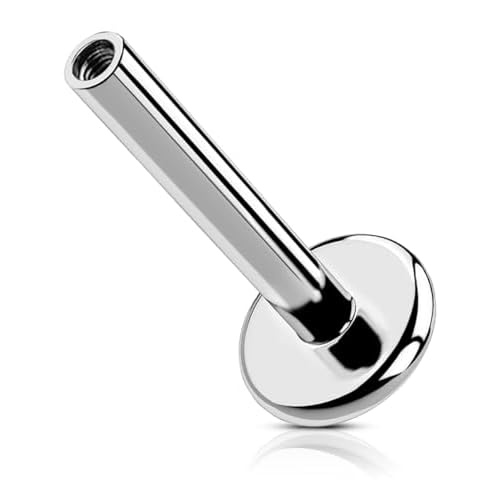 OUFER Earring Studs, G23 Solid Titanium 16G Internally Threaded Replacement Bar, Flat Back Gold Cartilage Helix Tragus Piercing Jewelry for Women and Men