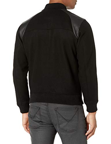 PAIGE Men\'s CRENSHAW VARSITY WOOL JACKET, BLACK, M