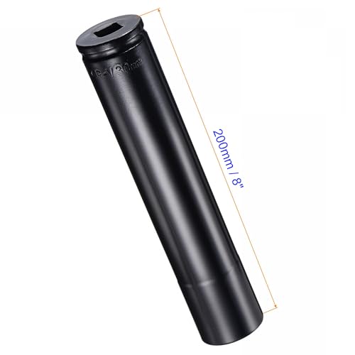 MACHSWON 2Pcs 1/2 Inch Drive - 30mm Deep Impact Socket with 6 Point Design, Heat-Treated Cr-V Steel 200mm Length, Metric Sizes - Image 2