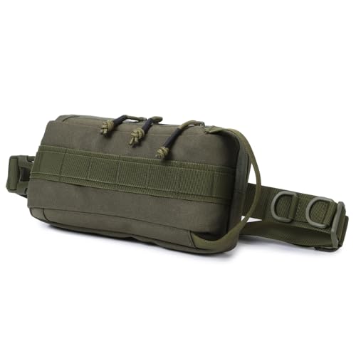 Riñonera táctica con panel de velcro para chaleco táctico y equipo de pecho, Verde, Talla única
