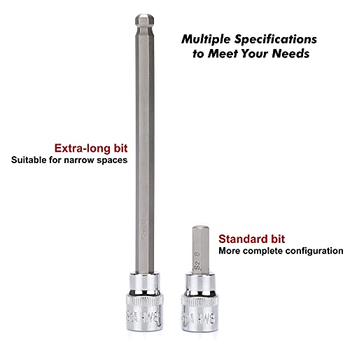 Casoman 107 Pieces Bit Socket Set, 1/4", 3/8" And 1/2" Drive, Torx/Extra Long Torx/Tamper Proof Torx/Hex/Ball End Hex, Sae/Metric, S2 Steel Bits #TOP4