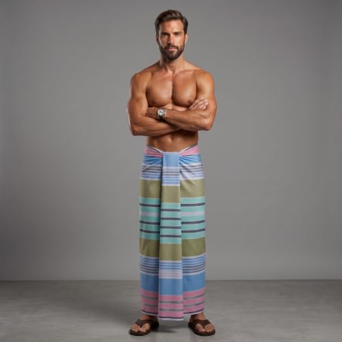 Image of Men's Cotton Lungi | Soft Breathable Wrap Around Lungi | Comfortable Daily & Home Wear for Men