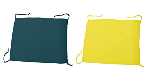 PLANET 007 Pack of 2 Dastaar Cotton Patka Headwear Small Scarf with 4 Strings Navy Blue and Yellow 70 cm X 70 cm