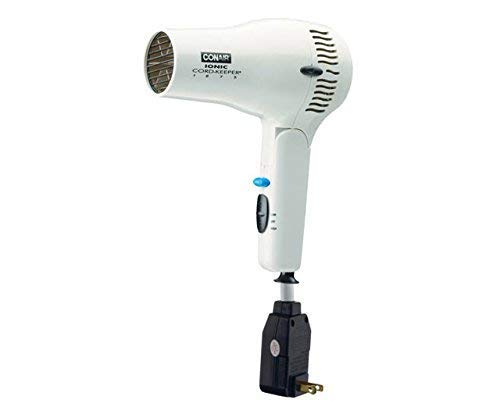 1875w Ionic Cord Keeper Hair Dryer W/ Folding Handle White