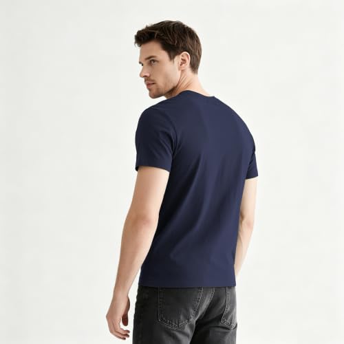 Image of ORJ 2 Pack Men t Shirts Crew Neck Short Sleeve Men's Undershirt Plain Polyester tee Bulk Stretch Soft Tees