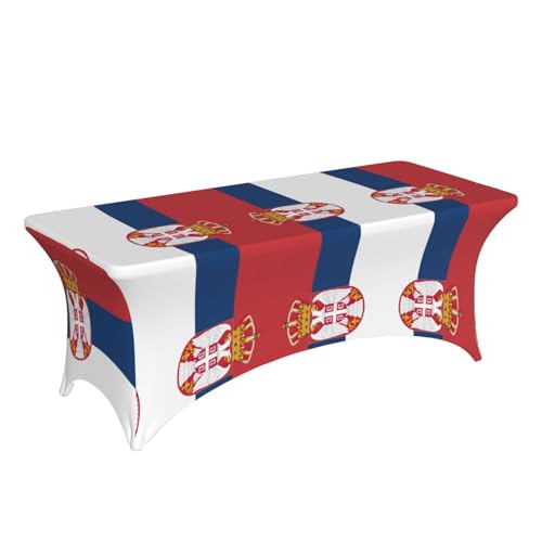 Nappe de table drapeau Serbie 1,8m en élasthanne extensible lavable - 4