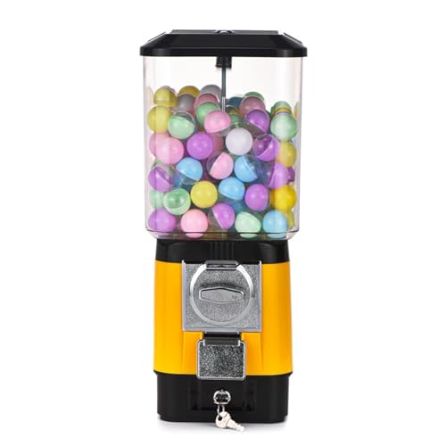 Máquina de pastilhas para crianças, dispensador comercial de pastilhas, máquina de venda automática de cápsulas de brinquedo, máquina de prémios para lojas de jogos, para bolas de 2,5 - 3,5 cm Yellow