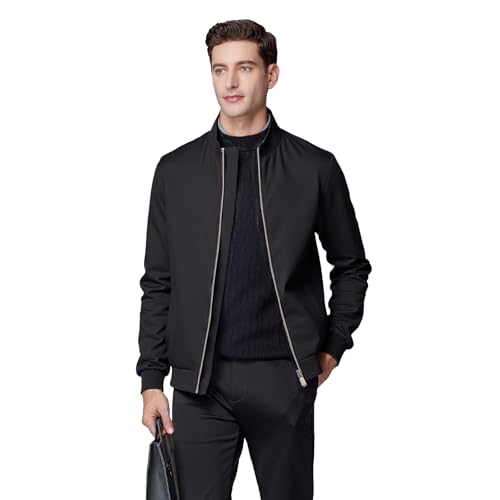 Men's Lightweight Bomber Jackets Full Zip-Up Casual Windbreaker with Pockets2