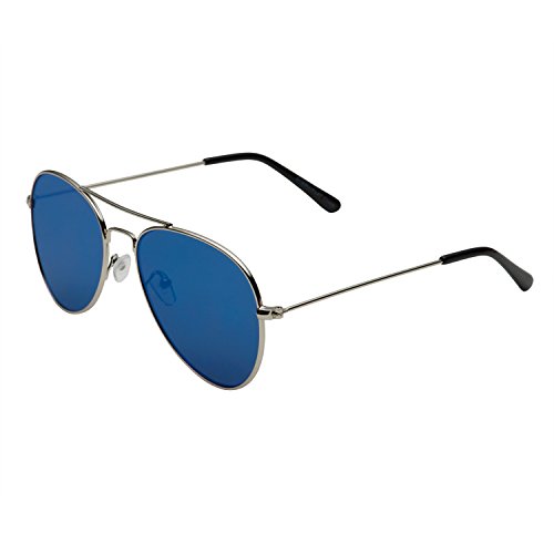 grinderPUNCH Mirrored Flat Lens Classic Teardrop Metal Aviator Sunglasses2