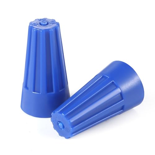 XHF UL Listed 250Pcs Blue 22-14AWG Wire Connector Nuts, Wire Caps for Quick Connection Max.2#14 w/2#16 W/2#18 w/2#20 Min.2#22