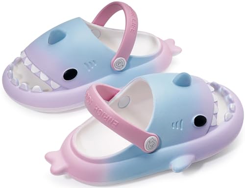 Image of KVbabby Kids Shark Slides Boys Girls Cloud Sandals | Cloud Sandals,Open Toe,Beach Pool Water Shoes,Slip-on,Lightweight,Non-Slip,Soft,Flexible,EVA Slippers