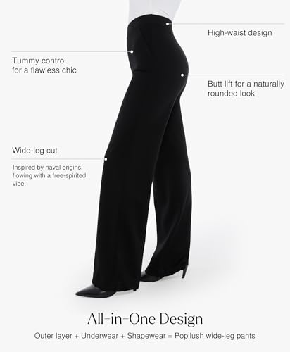 Popilush Work Pants Women - High Waisted Dress Pants Comfy Work Office Trousers with Pockets Business Casual Outfits3