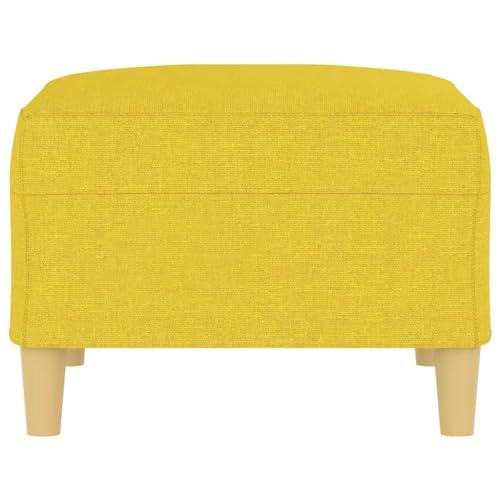 Repose-Pied Salon Jaune Clair Tissu Polyester Pouf Modulable