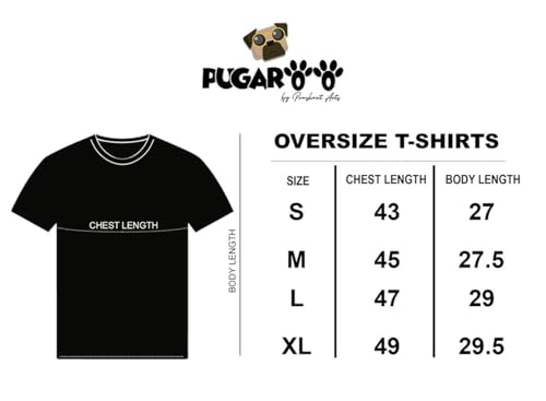 Image of PUGAROO Men's Teddy Oversized Printed Cotton Rich Round Neck Half Sleeves Tshirt