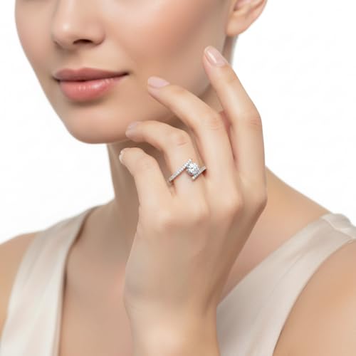 Image of Choose Your Gemstone Bypass Modern Round Diamond CZ Ring 925 Sterling Silver Round Shape Side Stone Engagement Rings Lightweight Office Wear Everyday Gift Jewelry US Size 4 to 12