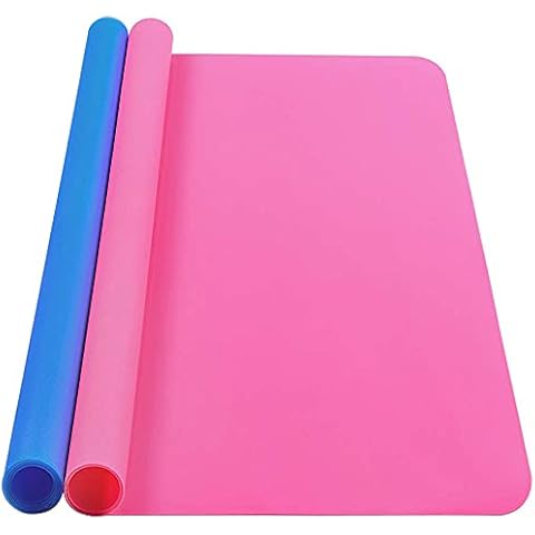 Silicone Mat, IKOCO 15.7"x 11.8" Silicone Craft Mat for Playdough A3 Large Art Mat Nonstick Silicone Sheet for Epoxy Resin Jewelry Casting Cover