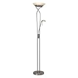 Abmessung: Höhe 1800 mm, Breite 320 mm, Tiefe 580 mm, Durchmesser 320 mm | Gewicht: 6 Kg | Material: Metall / Glas | Farbe: eisen / weiß